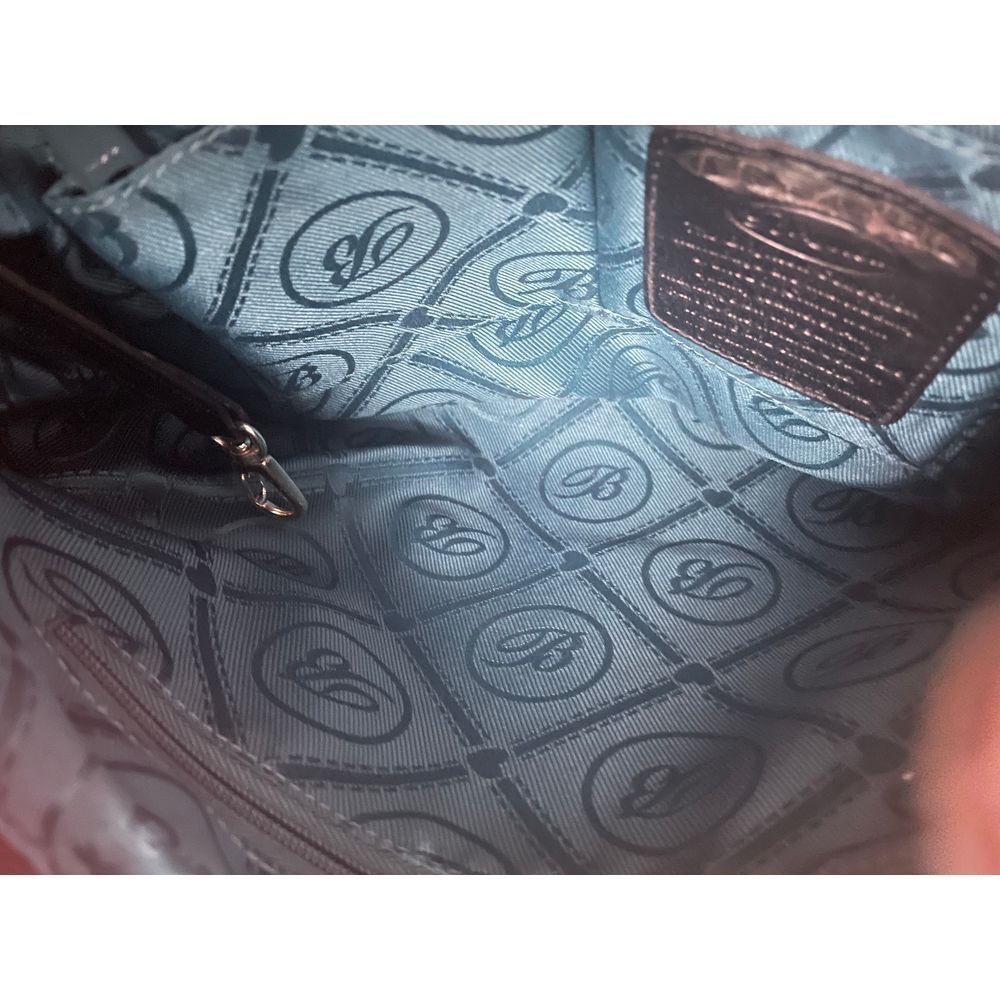 Brighton‎ Black Leather Hobo Bag with Brown Croc Trim & Silver Hardware - Picture 8 of 12